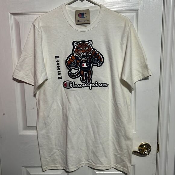 🔥🔥 Deadstock “NWT” CHAMPION HERITAGE TEE “Tiger” Embroidered - Men Sz Large - Picture 1 of 13